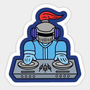 Funny disc jockey knight Sticker